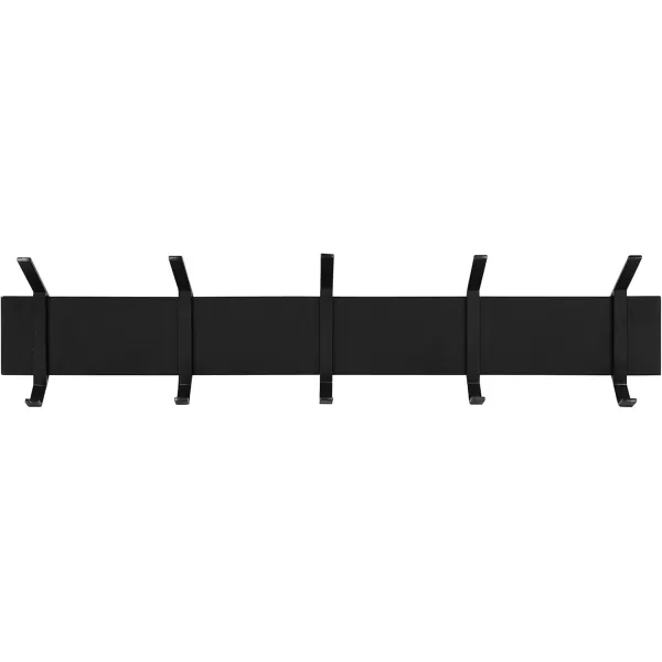 Kate and Laurel Rossmore Modern 5 Hook Shelf Walnut and Gold MidCentury Coat RackBlack
