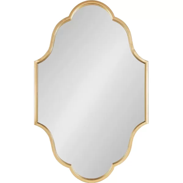 Kate and Laurel Rowla Glam Scalloped Wall Mirror 23quot x 37quot Gold Chic Sophisticated Accent Mirror for Decor or Bathroom VanityGold