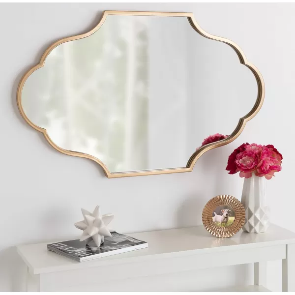 Kate and Laurel Rowla Glam Scalloped Wall Mirror 23quot x 37quot Gold Chic Sophisticated Accent Mirror for Decor or Bathroom VanityGold