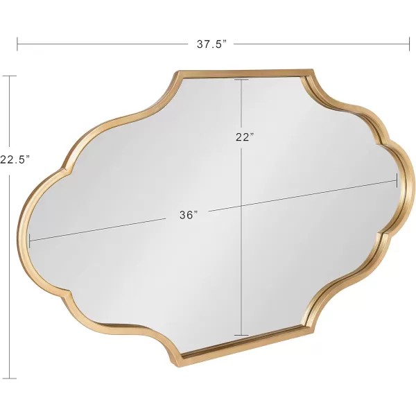 Kate and Laurel Rowla Glam Scalloped Wall Mirror 23quot x 37quot Gold Chic Sophisticated Accent Mirror for Decor or Bathroom VanityGold