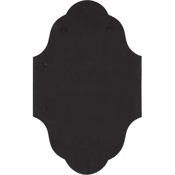 Kate and Laurel Rowla Modern Scalloped Wall Mirror 18 x 24 Gold Glam Decorative Mirror with Unique ShapeBlack