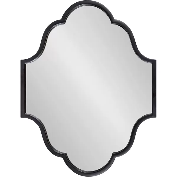 Kate and Laurel Rowla Modern Scalloped Wall Mirror 18 x 24 Gold Glam Decorative Mirror with Unique ShapeBlack