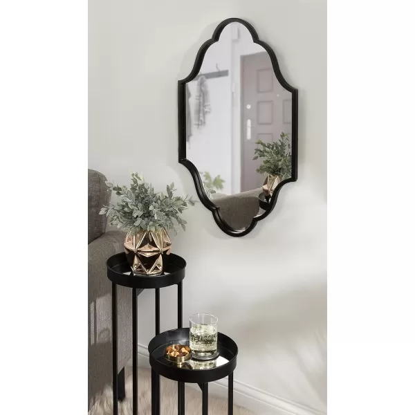 Kate and Laurel Rowla Modern Scalloped Wall Mirror 18 x 24 Gold Glam Decorative Mirror with Unique ShapeBlack