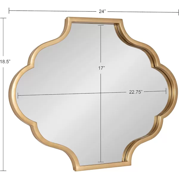 Kate and Laurel Rowla Modern Scalloped Wall Mirror 18 x 24 Gold Glam Decorative Mirror with Unique ShapeGold