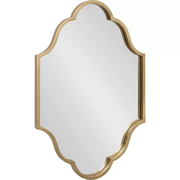 Kate and Laurel Rowla Modern Scalloped Wall Mirror 18 x 24 Gold Glam Decorative Mirror with Unique ShapeGold