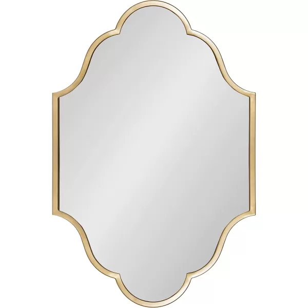 Kate and Laurel Rowla Modern Scalloped Wall Mirror 18 x 24 Gold Glam Decorative Mirror with Unique ShapeGold