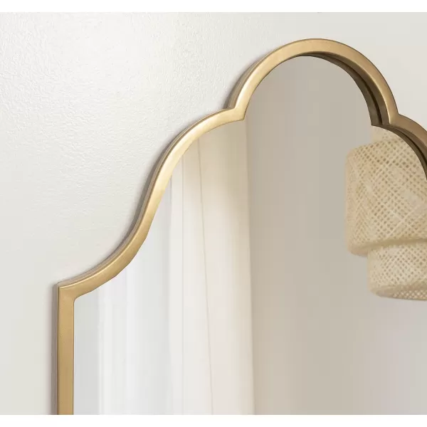 Kate and Laurel Rowla Modern Scalloped Wall Mirror 18 x 24 Gold Glam Decorative Mirror with Unique ShapeGold