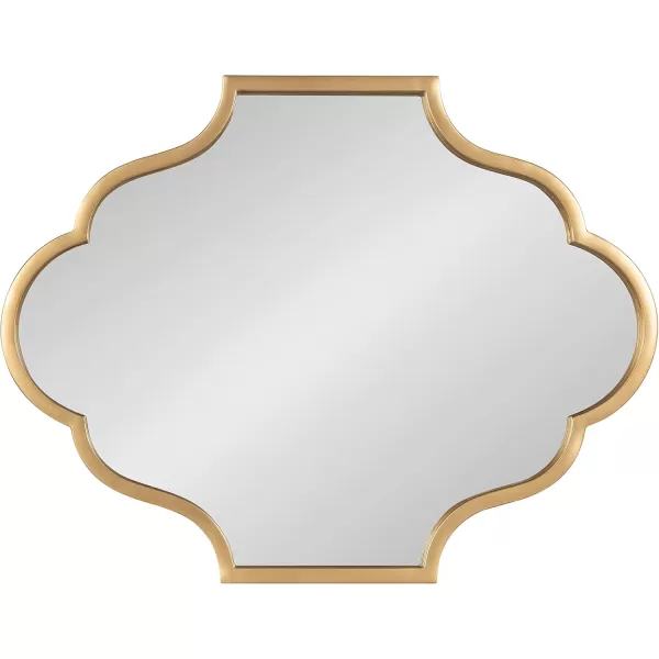 Kate and Laurel Rowla Modern Scalloped Wall Mirror 18 x 24 Gold Glam Decorative Mirror with Unique ShapeGold