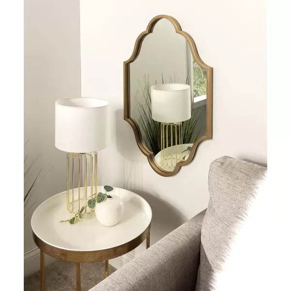 Kate and Laurel Rowla Modern Scalloped Wall Mirror 18 x 24 Gold Glam Decorative Mirror with Unique ShapeGold