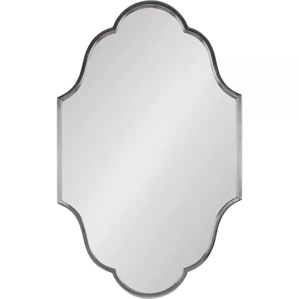 Kate and Laurel Rowla Modern Scalloped Wall Mirror 18 x 24 Gold Glam Decorative Mirror with Unique ShapeSilver