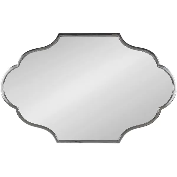 Kate and Laurel Rowla Modern Scalloped Wall Mirror 18 x 24 Gold Glam Decorative Mirror with Unique ShapeSilver