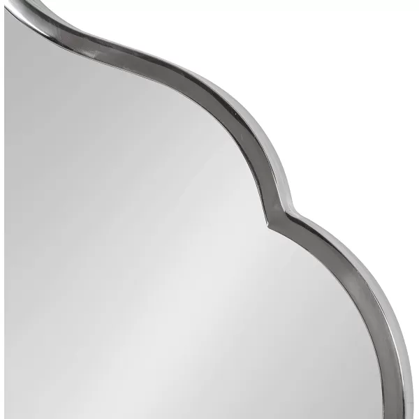 Kate and Laurel Rowla Modern Scalloped Wall Mirror 18 x 24 Gold Glam Decorative Mirror with Unique ShapeSilver