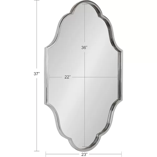 Kate and Laurel Rowla Modern Scalloped Wall Mirror 18 x 24 Gold Glam Decorative Mirror with Unique ShapeSilver