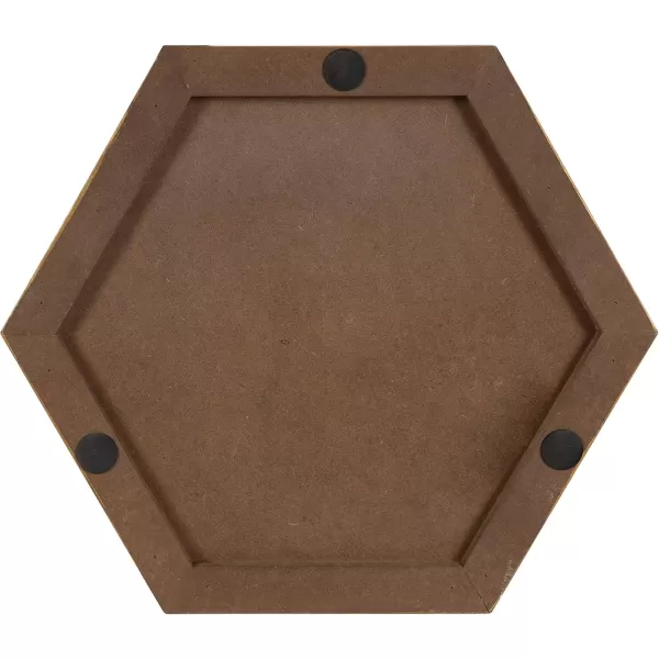 Kate and Laurel Sade Decorative Hexagon Tray with Handles 16quot Concrete Gray and Gold Modern Tray for Ottoman Centerpieces Or Bathroom and Bedroom Decor