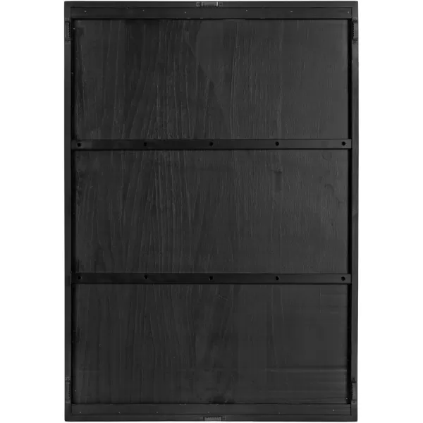 Kate and Laurel Sago Modern Decorative Wood Art Plaque 23 x 33 Black and Rustic Brown Painted Wood Floral Wall Art with Dimensional Design for Living Room DecorNaturalBlack