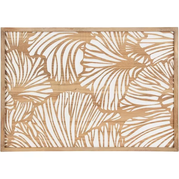 Kate and Laurel Sago Modern Decorative Wood Art Plaque 23 x 33 Black and Rustic Brown Painted Wood Floral Wall Art with Dimensional Design for Living Room DecorRustic Brown