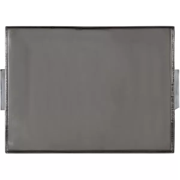 Kate and Laurel Samana Modern Glam Rectangle Metal Tray 18 x 13 x 2 Brass Rectangular Polished Stainless Steel Decorative Tray with Hammered Surface and Minimalist HandlesSilver