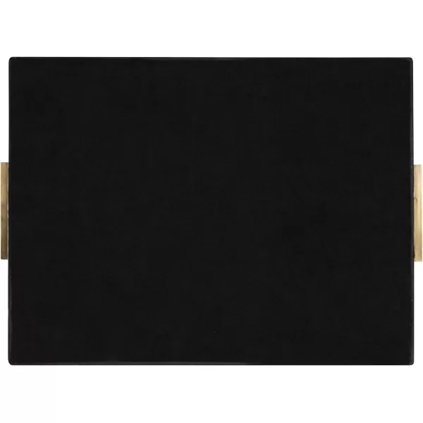 Kate and Laurel Samana Modern Glam Rectangle Metal Tray 18 x 13 x 2 Brass Rectangular Polished Stainless Steel Decorative Tray with Hammered Surface and Minimalist HandlesGold