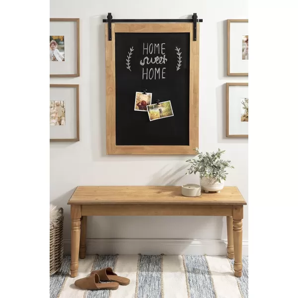 Kate and Laurel Samuels Wood Framed Chalkboard 24 x 36 Rustic Brown and Charcoal Magnetic Modern Farmhouse Wall Hanging Chalkboard