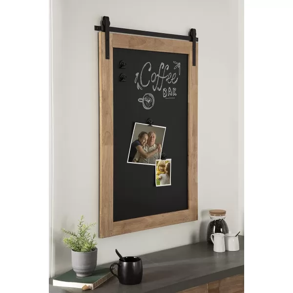 Kate and Laurel Samuels Wood Framed Chalkboard 24 x 36 Rustic Brown and Charcoal Magnetic Modern Farmhouse Wall Hanging Chalkboard