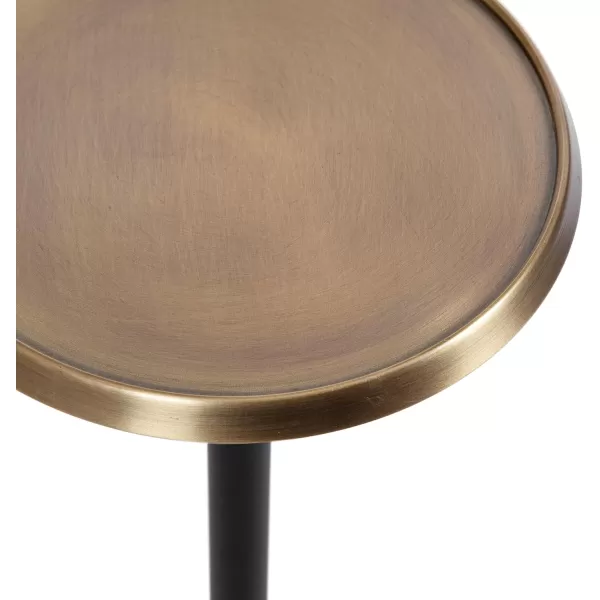 Kate and Laurel Sanzo Bohemian Side Table 9 x 9 x 23 Gold Decorative Pedestal End Table for Display and StorageBrassBlack