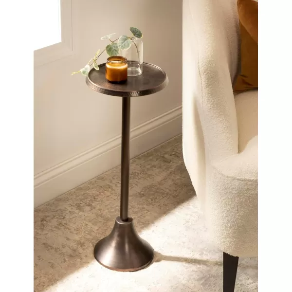 Kate and Laurel Sanzo Bohemian Side Table 9 x 9 x 23 Gold Decorative Pedestal End Table for Display and StorageBronze