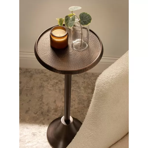 Kate and Laurel Sanzo Bohemian Side Table 9 x 9 x 23 Gold Decorative Pedestal End Table for Display and StorageBronze