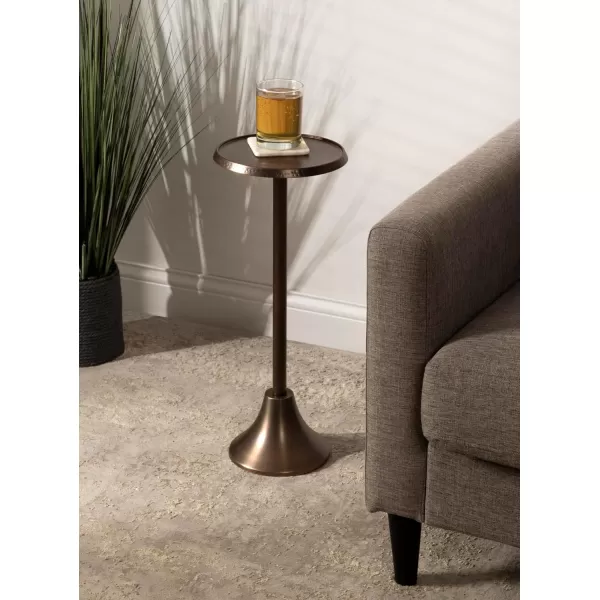 Kate and Laurel Sanzo Bohemian Side Table 9 x 9 x 23 Gold Decorative Pedestal End Table for Display and StorageBronze