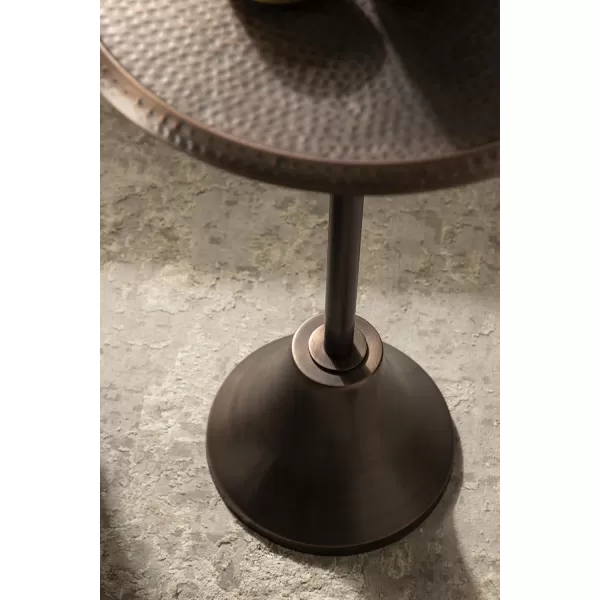 Kate and Laurel Sanzo Bohemian Side Table 9 x 9 x 23 Gold Decorative Pedestal End Table for Display and StorageBronze