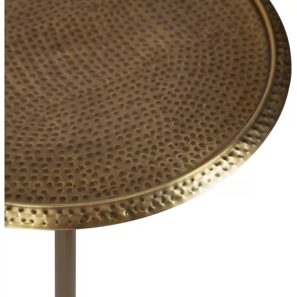 Kate and Laurel Sanzo Bohemian Side Table 9 x 9 x 23 Gold Decorative Pedestal End Table for Display and StorageGold