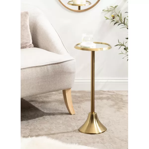 Kate and Laurel Sanzo Bohemian Side Table 9 x 9 x 23 Gold Decorative Pedestal End Table for Display and StorageGold