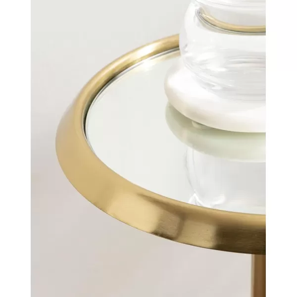 Kate and Laurel Sanzo Bohemian Side Table 9 x 9 x 23 Gold Decorative Pedestal End Table for Display and StorageGold