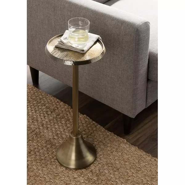 Kate and Laurel Sanzo Bohemian Side Table 9 x 9 x 23 Gold Decorative Pedestal End Table for Display and StorageGold