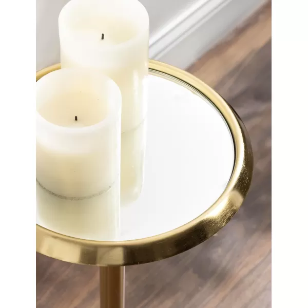 Kate and Laurel Sanzo Bohemian Side Table 9 x 9 x 23 Gold Decorative Pedestal End Table for Display and StorageGold