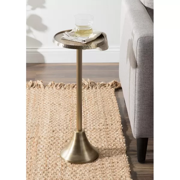 Kate and Laurel Sanzo Bohemian Side Table 9 x 9 x 23 Gold Decorative Pedestal End Table for Display and StorageGold