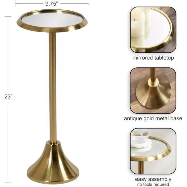 Kate and Laurel Sanzo Bohemian Side Table 9 x 9 x 23 Gold Decorative Pedestal End Table for Display and StorageGold