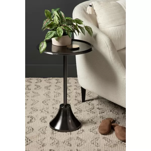 Kate and Laurel Sanzo Bohemian Side Table 9 x 9 x 23 Gold Decorative Pedestal End Table for Display and StoragePewter