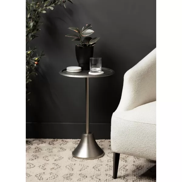 Kate and Laurel Sanzo Bohemian Side Table 9 x 9 x 23 Gold Decorative Pedestal End Table for Display and StorageSilver