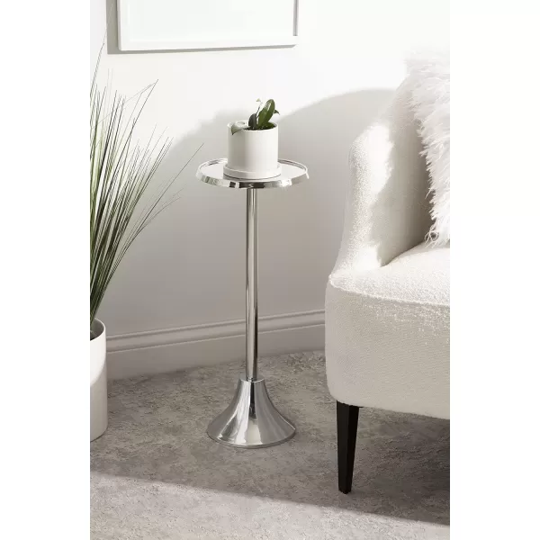 Kate and Laurel Sanzo Bohemian Side Table 9 x 9 x 23 Gold Decorative Pedestal End Table for Display and StorageSilver