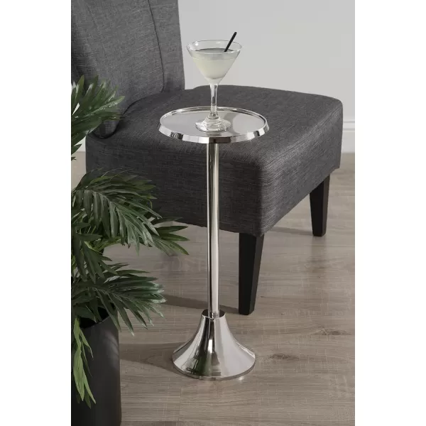 Kate and Laurel Sanzo Bohemian Side Table 9 x 9 x 23 Gold Decorative Pedestal End Table for Display and StorageSilver