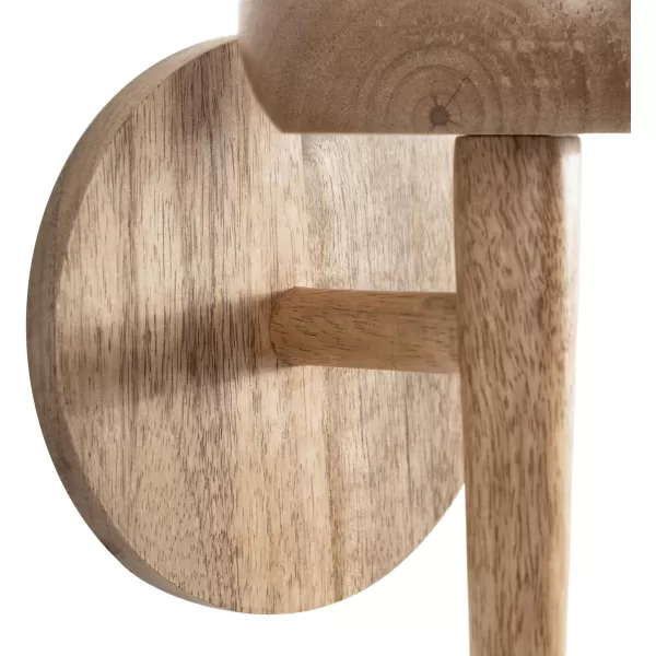 Kate and Laurel Shae Transitional Wooden Wall Sconce 5 x 5 x 13 Natural Wood Rustic Candle Holder with Removable Glass Cylinder for Flameless Pillar Candles
