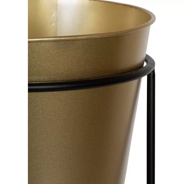 Kate and Laurel Sheely Decorative Modern Metal Planter Stands with Removeable Buckets Style Pots Set of 2 GoldBlackGoldBlack