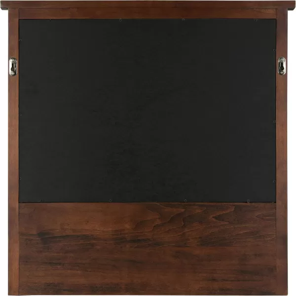 Kate and Laurel Stallard Decorative Rustic Wood Home Organizer with Chalkboard Pockets and Key Hooks WhiteWalnut Brown