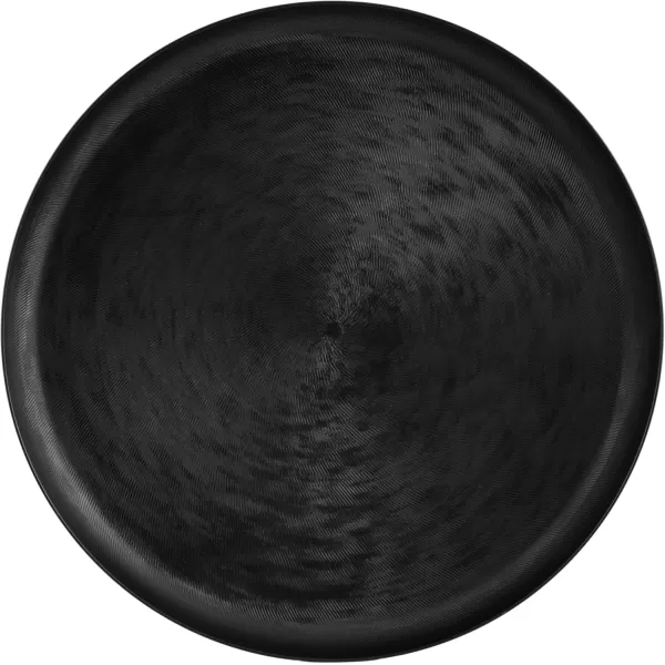 Kate and Laurel Stovring MidCentury Round Metal Tray 16 Inch Diameter Bronze Modern Tray for Serving Storage and DisplayBlack