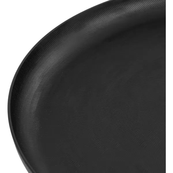 Kate and Laurel Stovring MidCentury Round Metal Tray 16 Inch Diameter Bronze Modern Tray for Serving Storage and DisplayBlack