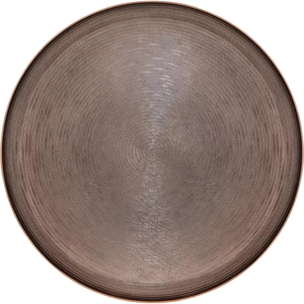Kate and Laurel Stovring MidCentury Round Metal Tray 16 Inch Diameter Bronze Modern Tray for Serving Storage and DisplayBronze
