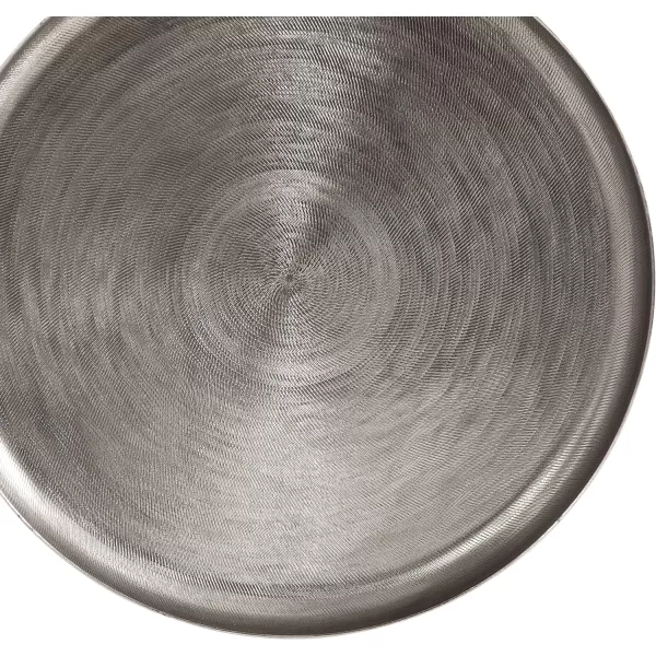 Kate and Laurel Stovring MidCentury Round Metal Tray 16 Inch Diameter Bronze Modern Tray for Serving Storage and DisplaySilver