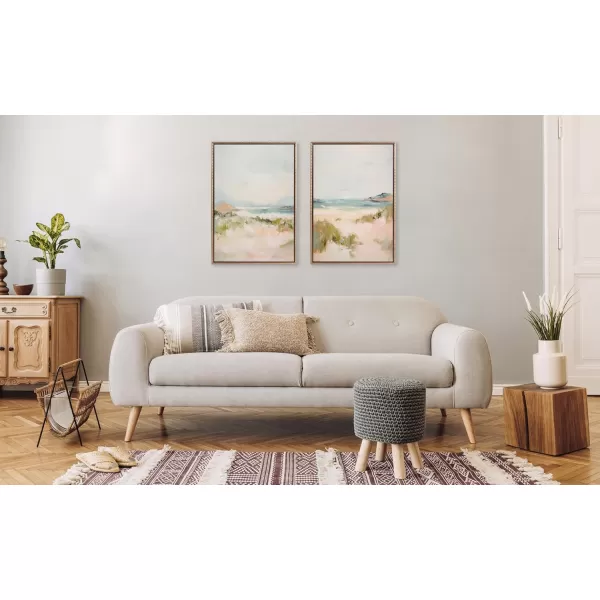 Kate and Laurel Sylvie Beaded Tranquil Landscape III and V Vintage Framed Canvas Wall Art Set by Amy Lighthall 2 Piece Set 23x33 Gold Abstract Nature Painting Art for WallGold