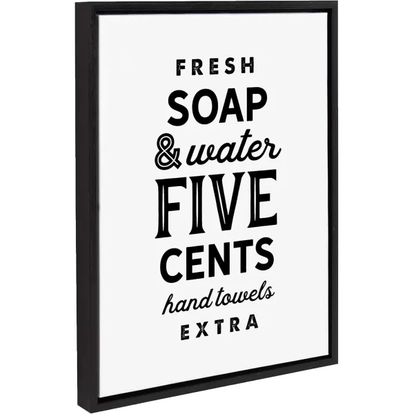Kate and Laurel Sylvie Fresh Soap White Framed Canvas Wall Art by Maggie Price of Hunt and Gather Goods 18x24 Walnut Brown Decorative Vintage MidCentury Art for WallBlack