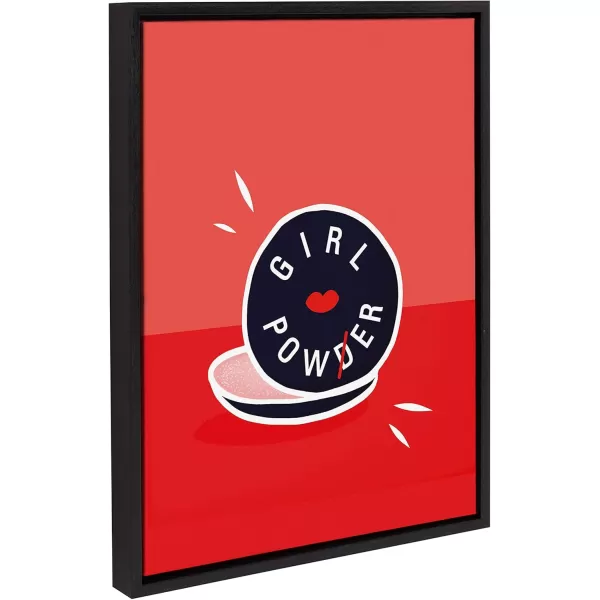 Kate and Laurel Sylvie Girl Power Framed Canvas Wall Art by Dominique Vari 18x24 Black Inspirational Wall Decor